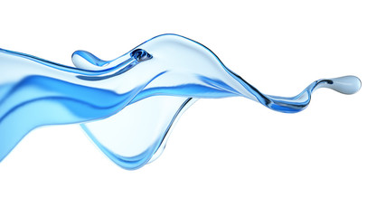 Splash fluid. 3d illustration, 3d rendering.