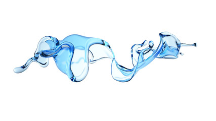 Splash fluid. 3d illustration, 3d rendering.