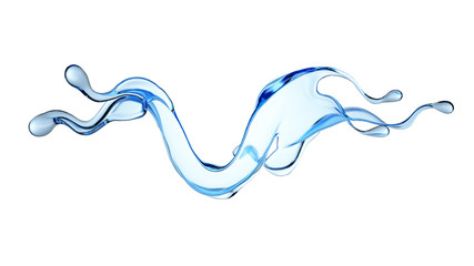 Splash fluid. 3d illustration, 3d rendering.