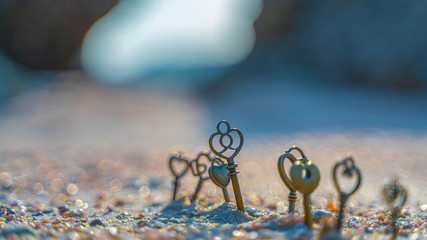 Keys On Sand Sea Beach
