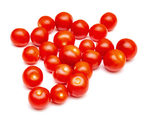 Cherry tomatoes on a white background, isolate