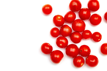 Cherry tomatoes on a white background, isolate