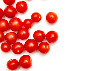 Cherry tomatoes on a white background, isolate