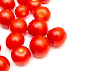Cherry tomatoes on a white background, isolate