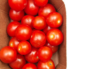 Cherry tomatoes on a white background, isolate