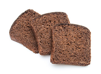 rye bread on a white background, isolate.