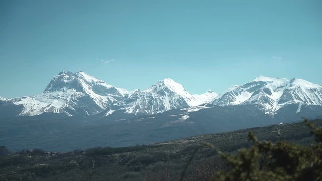 Gran Sasso d'Italia, Abruzzo. Mountains in the Horizon.