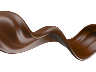 Shiny sweet chocolate liquid splash.