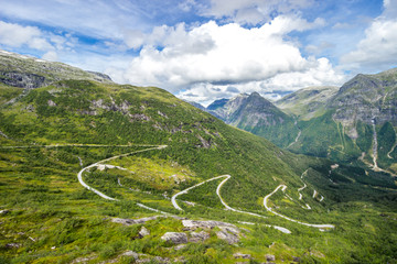 Fototapeta na wymiar Gaularfjellet mountain road in Norway