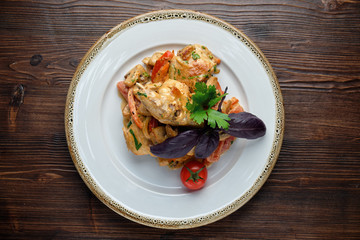 chicken in a creamy sauce . catering menu