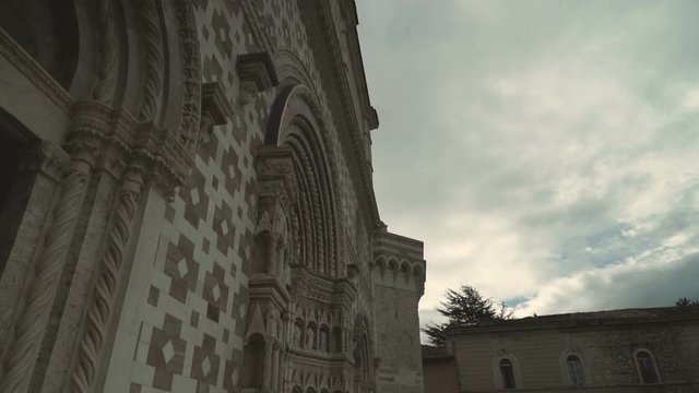 Facede of a Church on a Cloudy Day.