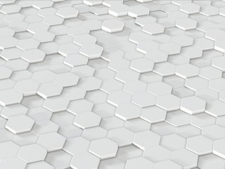 Abstract hexagons backdrop. 3d rendering geometric polygons.