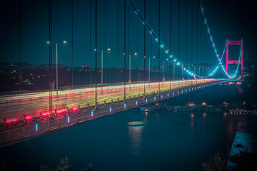 Long Exposure Bosporus Bridge with trendy colors