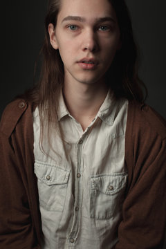 Portrait of young man in studio