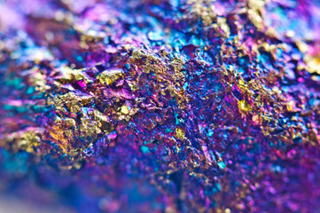 Abstract background. Nugget, colour metal. Beautiful structure. Macro.
