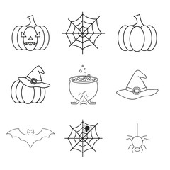 Set of Halloween of the set icons