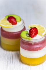 homemade jelly made from natural juices of orange, watermelon and milk