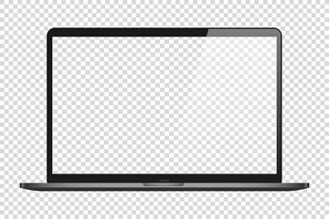 Computer in realistic style with mockup screen
