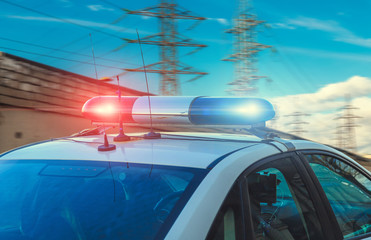 police car on the street close up © fedorovekb