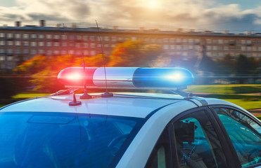 police car on the street close up © fedorovekb