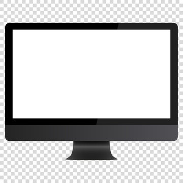 Modern icon with black computer white background.