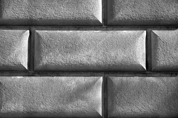 High Contrast Black & White Large Brick Wall Background