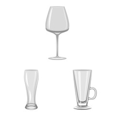 Isolated object of capacity and glassware sign. Collection of capacity and restaurant stock symbol for web.