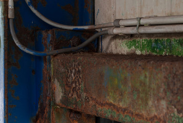 rusty channel and beam bolted