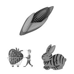 Vector illustration of transgenic and organic logo. Collection of transgenic and synthetic vector icon for stock.