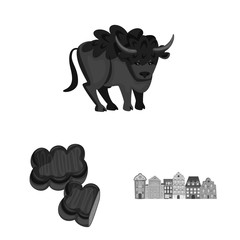 Vector illustration of national and culture sign. Collection of national and tour stock symbol for web.