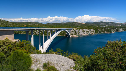 Šibenski Most, estuary of the river Krka