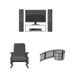Vector illustration of cinematography and studio icon. Collection of cinematography and filming stock symbol for web.