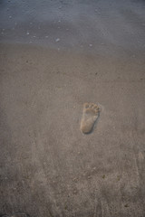 Fußabdruck im Sand am Strand - 294244067