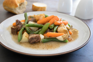 Beef Merlot with Carrots and Green Beans