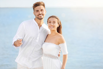 Happy couple at sea resort