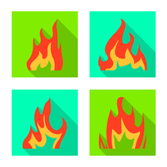 Isolated object of bright and dangerous symbol. Set of bright and wildfire stock symbol for web.