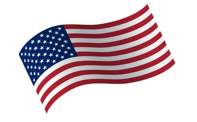 Obraz premium Waving flag of the United States. illustration of wavy American Flag for Independence Day.