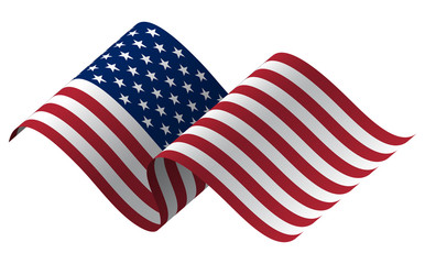 Waving flag of the United States. illustration of wavy American Flag for Independence Day.