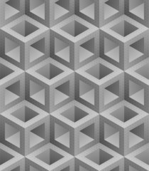 Neutral gray cubes isometric seamless pattern. Vector geometric tileable background.