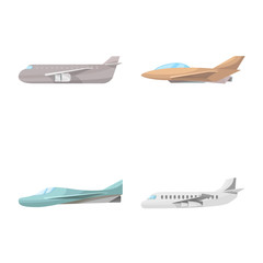 Vector design of aircraft and commercial sign. Collection of aircraft and aviation stock vector illustration.