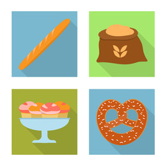 Vector illustration of bakery and natural icon. Collection of bakery and business stock vector illustration.