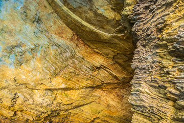 Blue caves stone texture or background Greece island of Zakynthos.