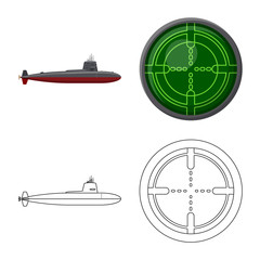 Vector design of war and ship sign. Collection of war and fleet stock symbol for web.