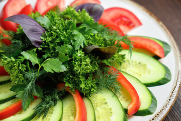 Sliced assorted vegetables . catering menu