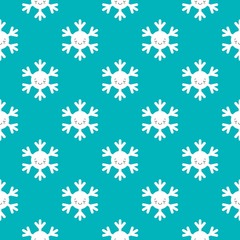 Seamless pattern of winter snowflakes, vector background. Repeated texture, surface, wrapping paper. Cute white snow flakes for packaging, cards, banners design