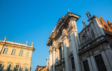 Fototapeta na wymiar View of Piazza Sordello in Mantua (Mantova), north Italy