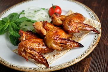 Grilled chicken wings. catering menu