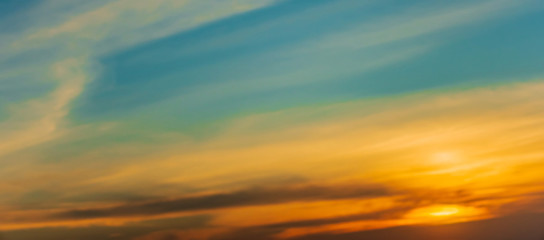 Beautiful sunset sky tropical clouds
