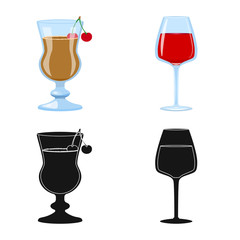 Vector illustration of liquor and restaurant logo. Set of liquor and ingredient vector icon for stock.