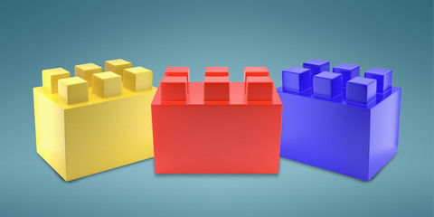 Obraz premium construction 3D model. 3d render educational games. 3d image.